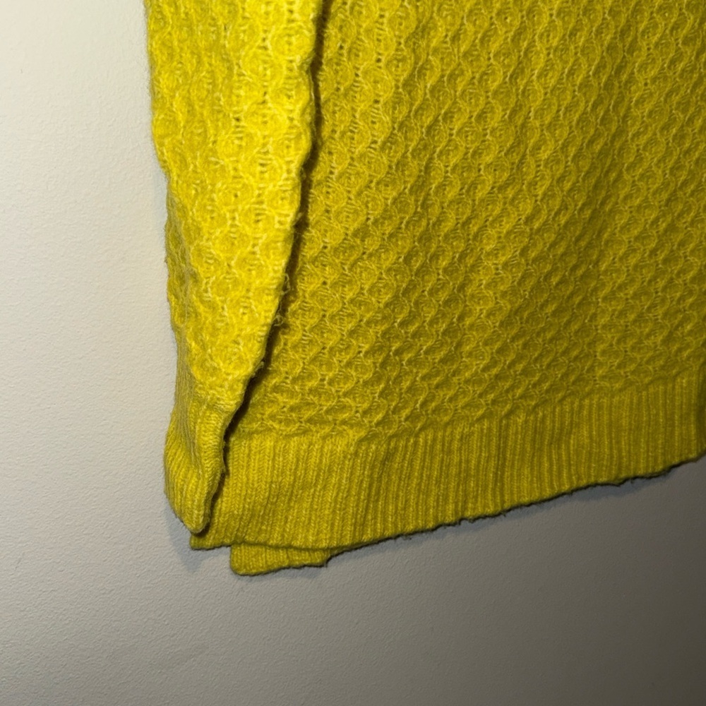 Anthropologie Bia Sweater Women's Medium Yellow Alpaca Wool Blend Cable Knit XS - Picture 6 of 12